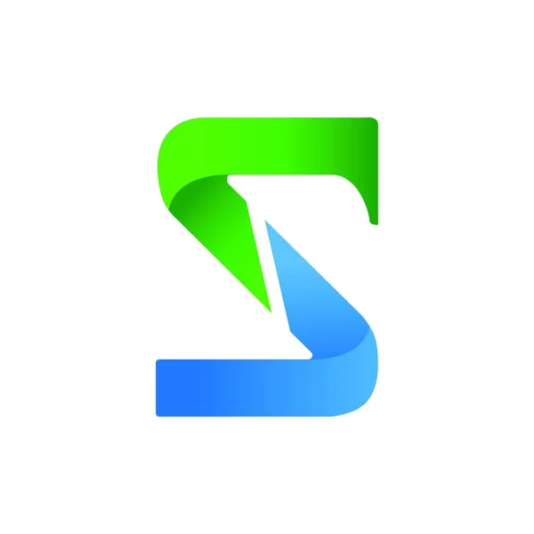 文字白を基調としたグラデーションカラーのSタイポグラフィロゴデザイン — ストックベクタ