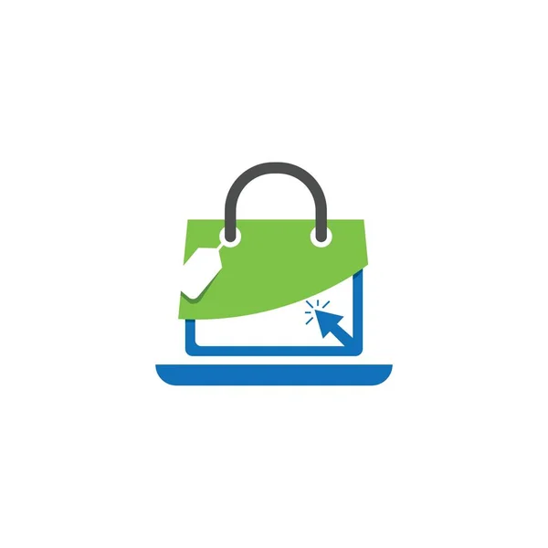 Online Shop Logo Design Vektor Illustration Mobile Online Shopping Logo — Stockvektor