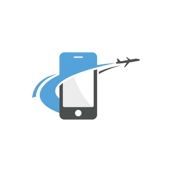 Онлайн Смарт Путешествия Мобильных Векторных Технологий Шаблон Логотипа — стоковый вектор