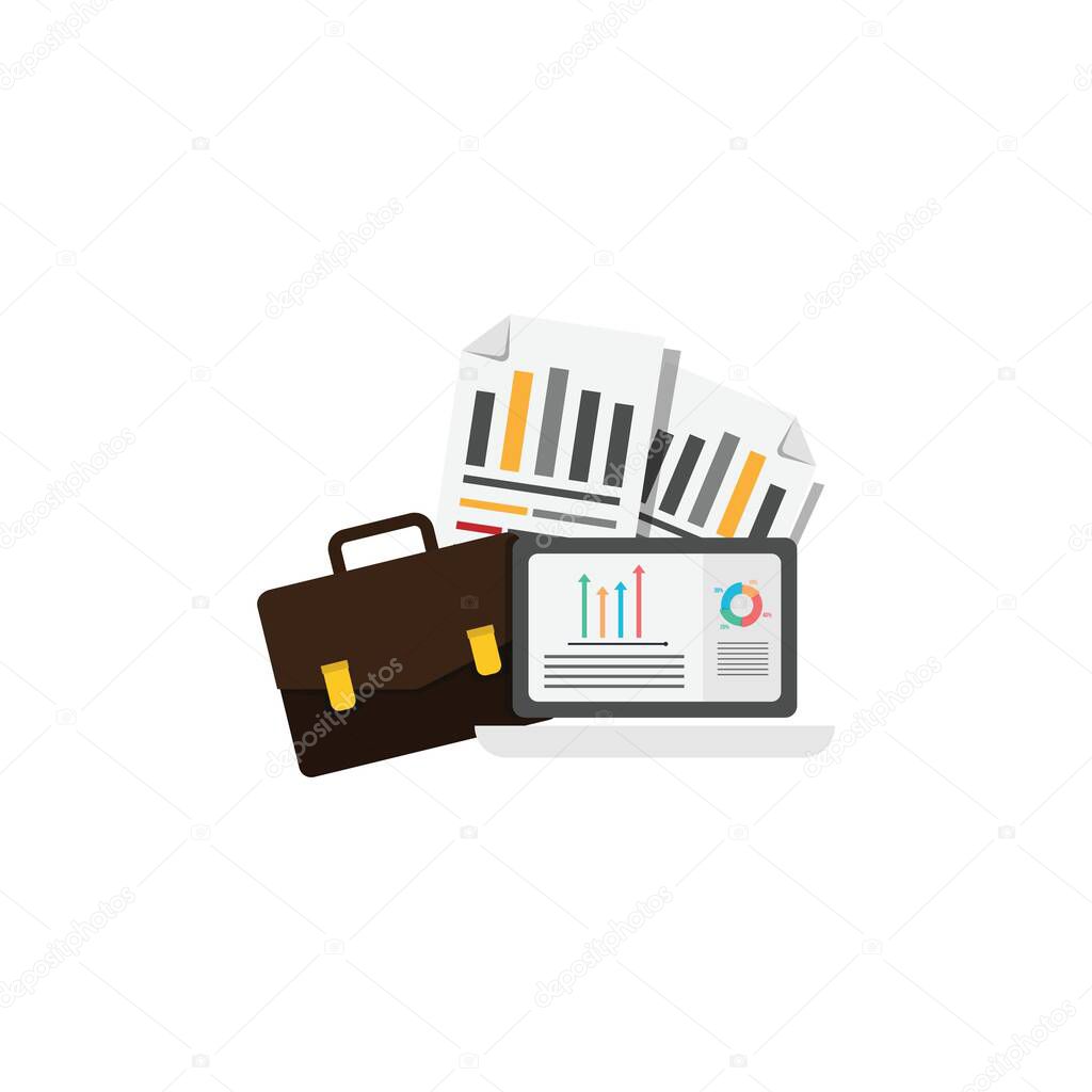 Flat design illustration for business financial vector design image. Flat business finance banking poster object vector image