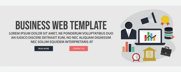 Web Banner Vorlage Für Unternehmen Und Finanzen Flaches Design Stil — Stockvektor
