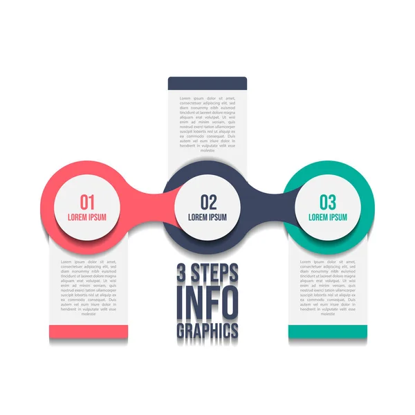 Tre Trin Business Infografik Business Infografik Trin Moderne Kreativ Vektor – Stock-vektor