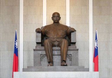 Bronz heykel, Sun Yat-Sen Memorial Hall Taipei, Tayvan. Dr. Sun Yat-Sen bir devrimci ve siyasi liderdi.