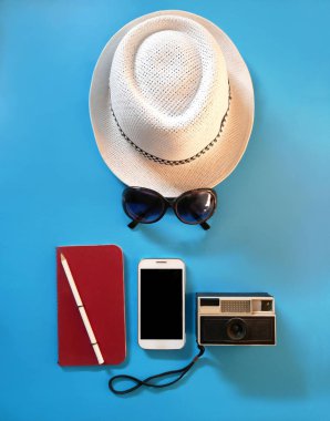 Seyahat aksesuarları tatil arka plan