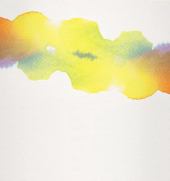 Abstrakt ljusgul akvarell pensel stroke. — Stockfoto
