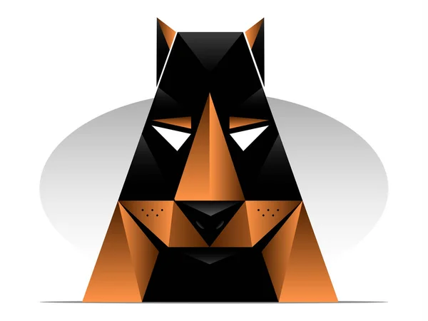 Doberman Lub Rottweiler Stylu Pies Ilustracja — Wektor stockowy