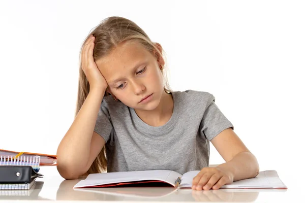 Education Elementary School Childhood Emotions Concept Sad Bored Little Student Stock Photo