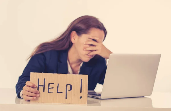 Latin woman stressed and overworked — Stock Photo, Image