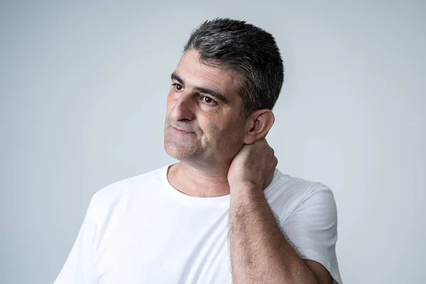 Portrait Eines Attraktiven Mannes Traurig Und Depressiv Leidend Depression Gefühl — Stockfoto