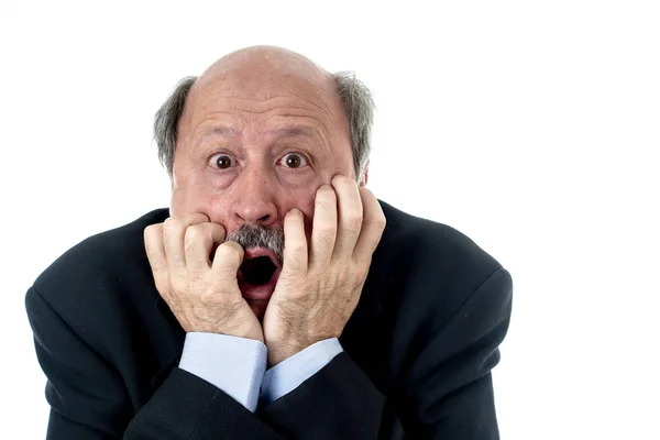 Portrait Of Young Man In Shock With Scared Face Paralysed With