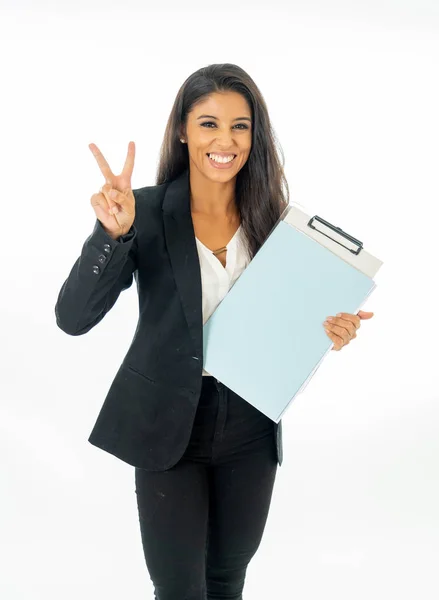 Retrato Completo Del Atractivo Latino Corporativo Latino Mujer Latina Mirando — Foto de Stock