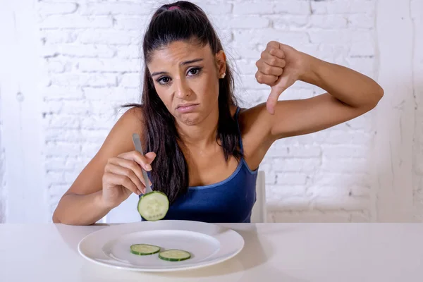 Retrato Mujer Atractiva Joven Sentirse Triste Aburrido Con Dieta Querer — Foto de Stock