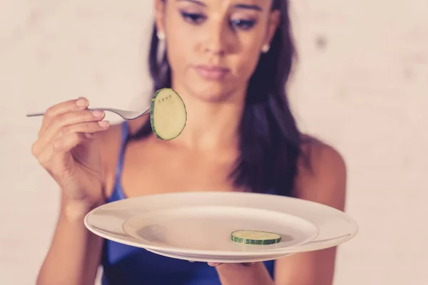 Retrato Mujer Atractiva Joven Sentirse Triste Aburrido Con Dieta Querer — Foto de Stock