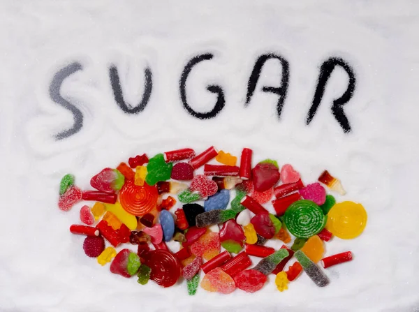 Colorida Selección Diferentes Dulces Para Niños Caramelos Golosinas Con Azúcar — Foto de Stock