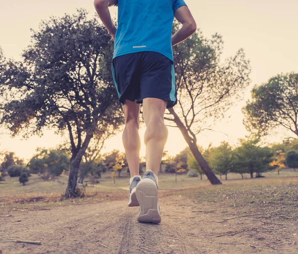 Back View Back View Young Dynamic Athlete Runner Man Fit — Stock Photo, Image