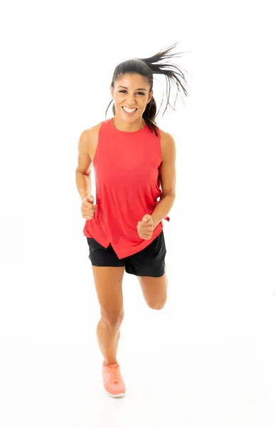 Joven Atractiva Mujer Latina Feliz Ropa Deportiva Con Hermosa Sonrisa — Foto de Stock