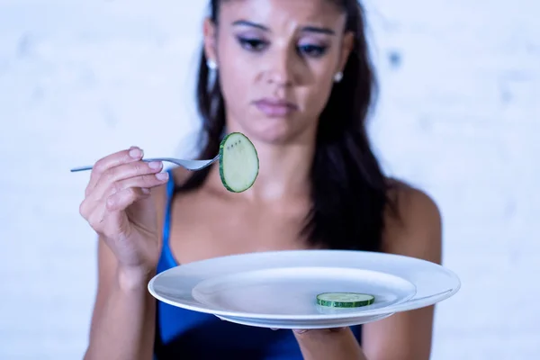 Retrato Mujer Atractiva Joven Sentirse Triste Aburrido Con Dieta Querer — Foto de Stock