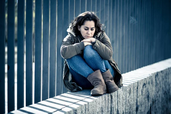 Genç Yetişkin Depresif Utanç Felling Umutsuz Şehir Depresyon Yalnızlık Ruh — Stok fotoğraf