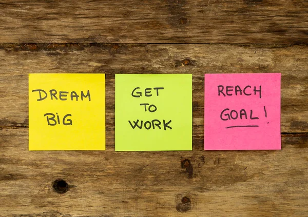 New Year Resolution Goals Written Colorful Post Its Memo Notes — Stock Photo, Image