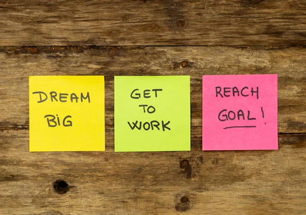 New Year Resolution Goals Written Colorful Post Its Memo Notes — стоковое фото