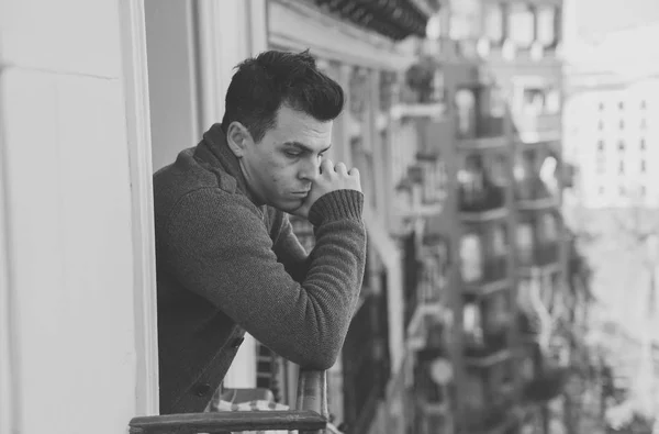 Sad Unhappy Depressed Young Man Crying Suicidal Feeling Desperate Isolated — Stock Photo, Image