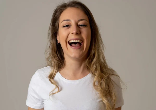 Portrait Beautiful Shocked Woman Winning Lottery Having Great Success Surprised — Stock Photo, Image