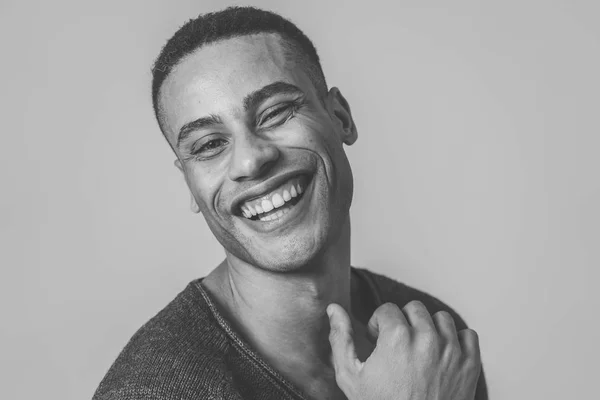 Portrait Happy African American Man Having Fun Joy Smiling Camera — Stock Photo, Image