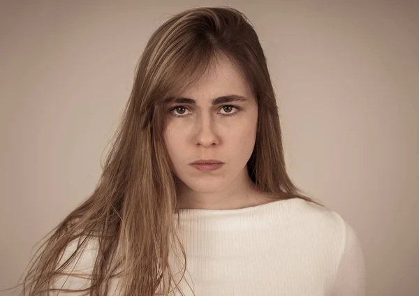 Annoyed Irritated Young Teenager Girl Looking Angry Mad Feeling Frustrated — Stock Photo, Image