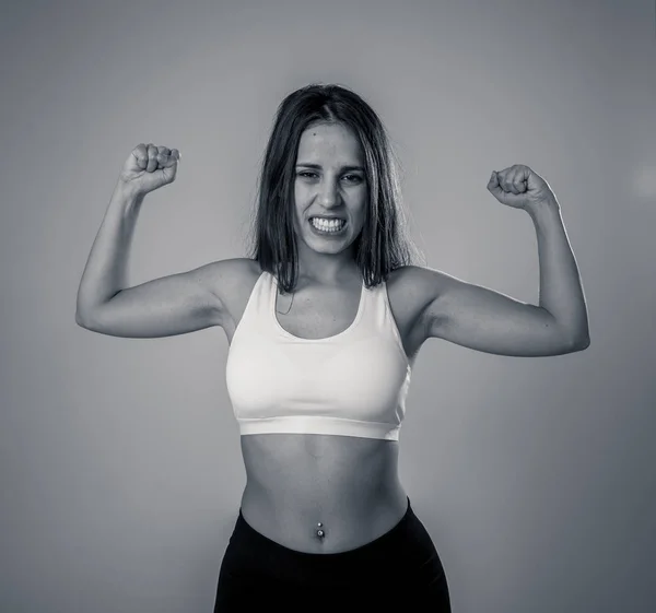 Retrato Belleza Mujer Joven Con Confianza Deporte Que Usa Top —  Fotos de Stock