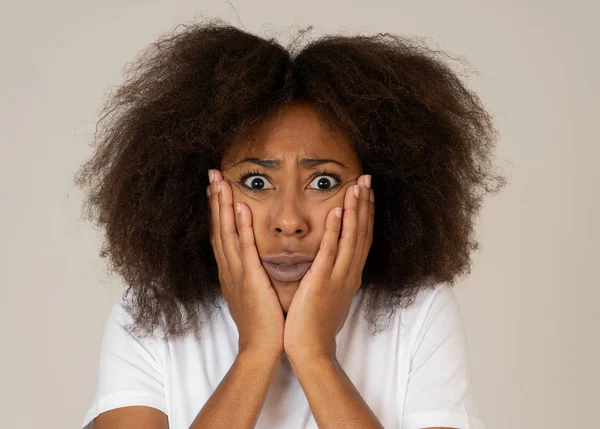 Porträt Einer Frustrierten Afrikanisch Amerikanischen Frau Mit Wütendem Und Gestresstem — Stockfoto