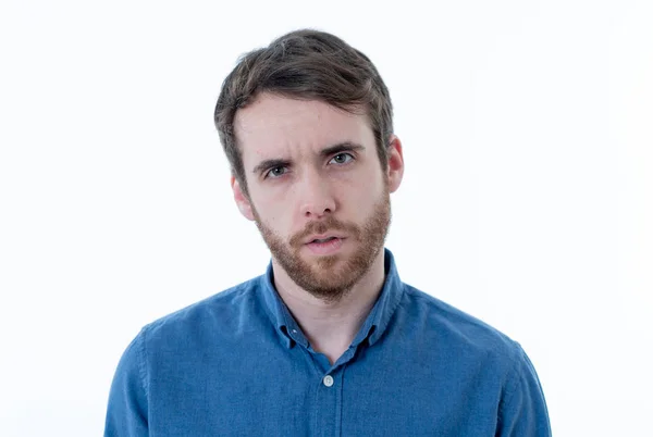 Annoyed Young Bearded Man Angry Face Looking Mad Furious Feeling — Stock Photo, Image