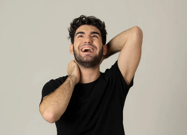 Expresiones Faciales Emociones Humanas Positivas Retrato Joven Guapo Unos Años — Foto de Stock