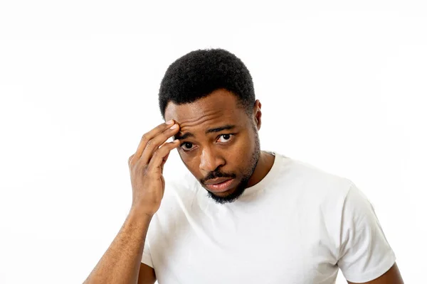 Retrato Del Hombre Atractivo Triste Deprimido Sufriendo Depresión Sintiendo Dolor — Foto de Stock