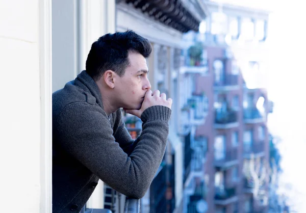 Sad Unhappy Depressed Young Man Crying Suicidal Feeling Desperate Isolated — Stock Photo, Image