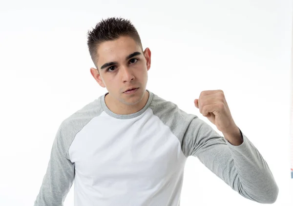 Portrait Angry Upset Young Man Looking Furious Aggressive Crazy People — Stock Photo, Image