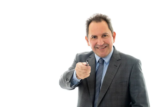 Gerente Ejecutivo Negocios Entrenador Dirigiendo Una Presentación Espacio Copia Discutiendo — Foto de Stock