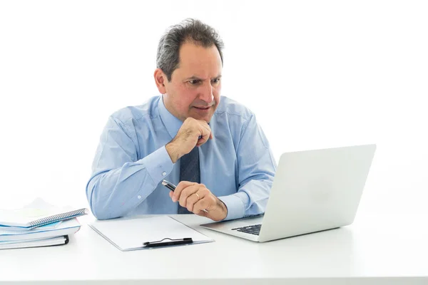 Boos Gefrustreerd Midden Leeftijd Ondernemer Overwerkt Boos Gefrustreerd Met Veel — Stockfoto