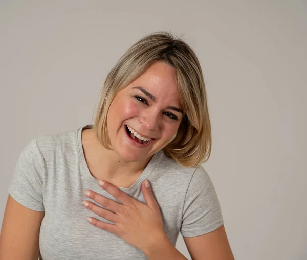 Retrato Bela Mulher Chocada Ganhar Loteria Ter Grande Sucesso Com — Fotografia de Stock