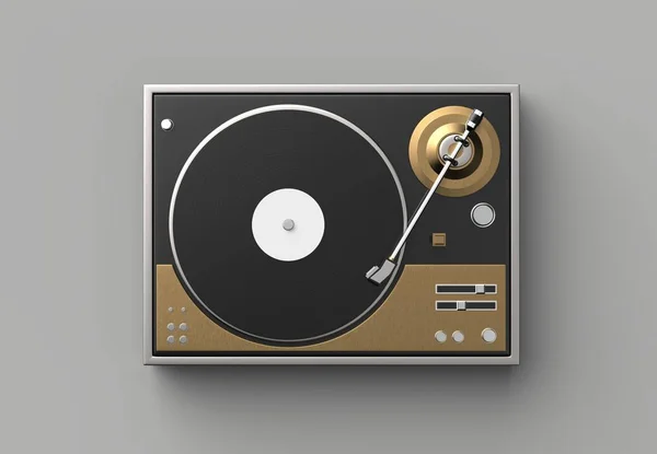 レトロなレコード Background 図に分離されたビニール プレーヤー — ストック写真