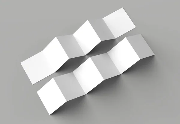 Page Leaflet Panel Accordion Fold Fold Square Brochure Mock Isolated — Stock Photo, Image