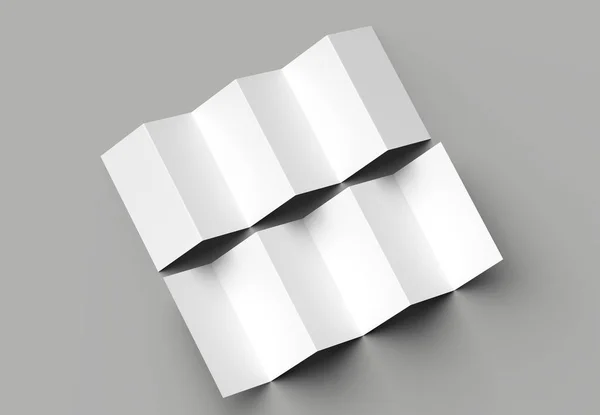 Page Leaflet Panel Accordion Fold Fold Vertical Brochure Mock Isolated — Stock Photo, Image
