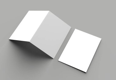 A4 boyutu tek cep güçlendirilmiş klasör üzerinde izole gri arka plan dalga geçiyorsunuz. 3D çizim