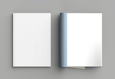 Dergi, broşür veya katalog kadar izole üzerinde gri arka plan dalga geçiyorsunuz. 3D çizim.