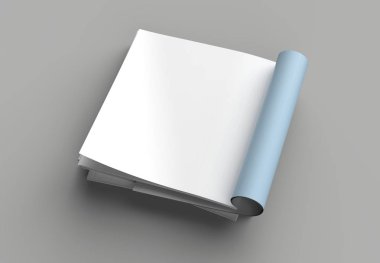 Dergi, broşür veya katalog izole sol sayfa yukarı alay Meydanı 