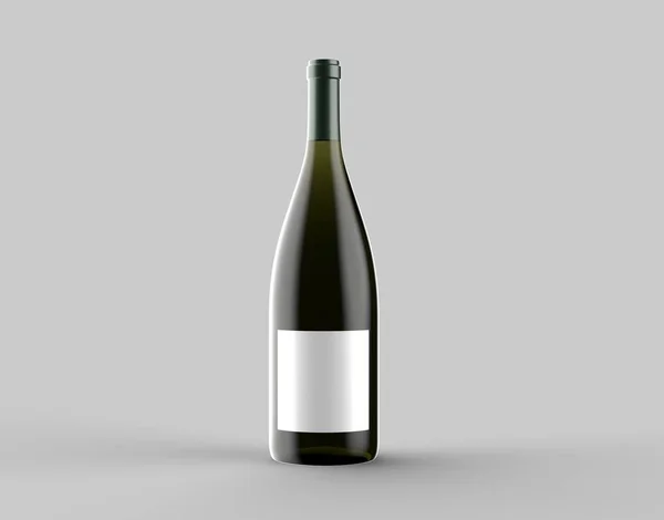 ワインボトルに分離の明るい灰色の背景を模擬 イラストレーション — ストック写真