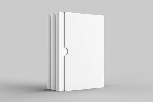 Kitap kabı kitap kadar üzerinde izole yumuşak gri arka plan sahte. 3D çizim.