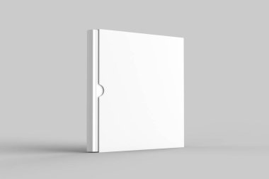 Alay kadar yumuşak gri arka plan üzerinde izole kare kitap kabı kitap. 3D çizim.