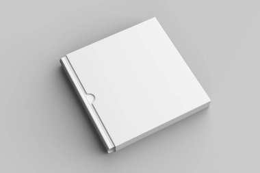 Alay kadar yumuşak gri arka plan üzerinde izole kare kitap kabı kitap. 3D çizim.