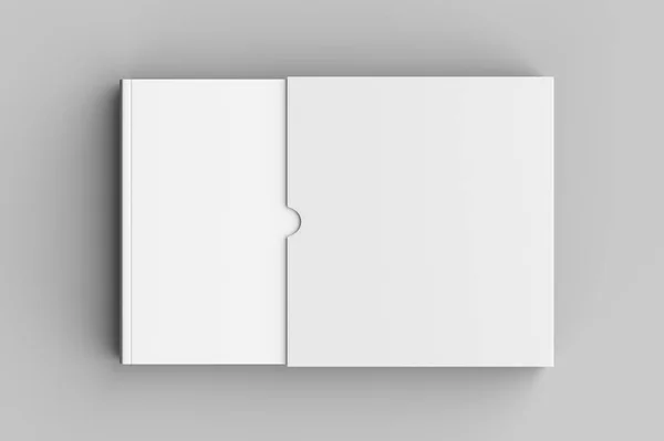 Carrefour Slipcase Book Mock Isolé Sur Fond Gris Doux Illustration — Photo