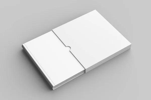 Square Slipcase Book Mock Isolated Soft Gray Background Illustration — Stock Photo, Image